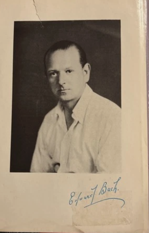 Archival portrait of Edward Bach with his handwritten signature